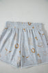 Gray Western Fashion Printed T Shirt Elastic Waist Shorts Set